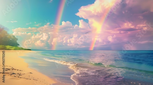 rainbow over the sea