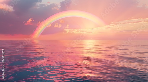 rainbow over the sea photo