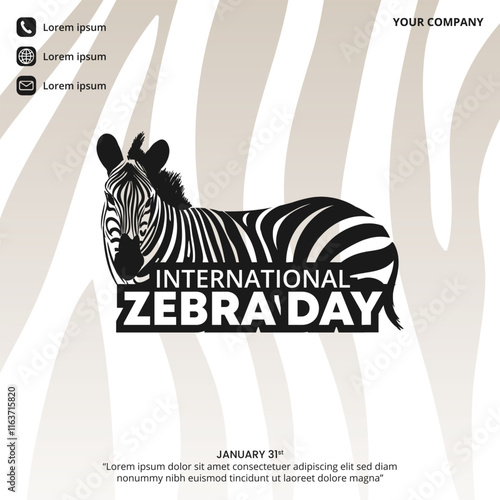 International Zebra Day with zebra pattern