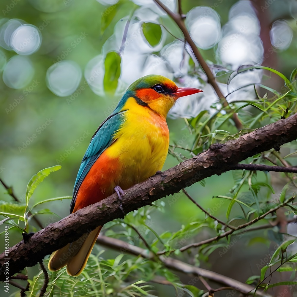 Rainbow lorikeet on the branch Rainbow lorikeet on the branch