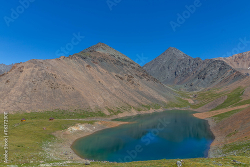 Lake of mountain spirits (Mountain Spirit lake).  Near Aktash village, Altai republic, Russia. photo