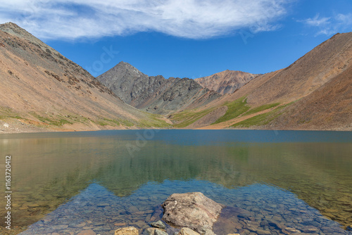 Lake of mountain spirits (Mountain Spirit lake).  Near Aktash village, Altai republic, Russia. photo