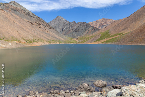 Lake of mountain spirits (Mountain Spirit lake).  Near Aktash village, Altai republic, Russia. photo