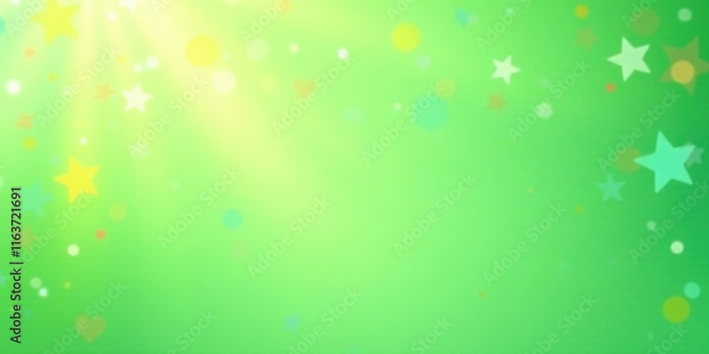 Soft Green Background with Pastel Stars and Circles for Happy Celebrations Soft Green Background with Pastel Stars and Circles for Happy Celebrations