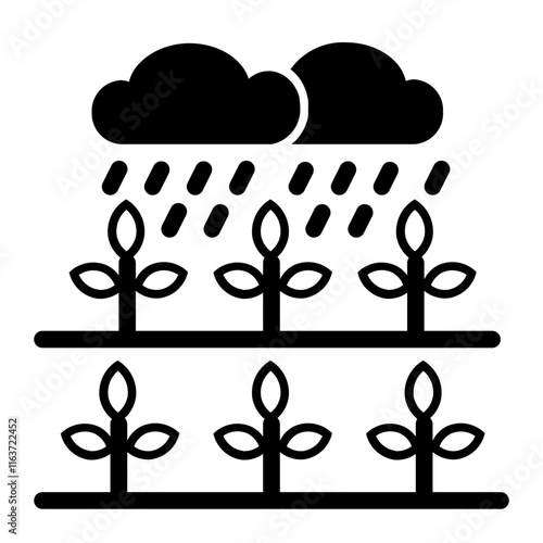 rain and vegetables glyph icon
