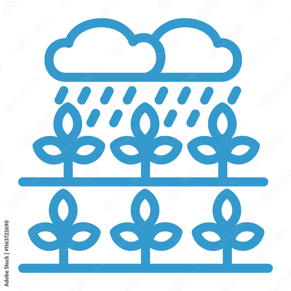 rain and vegetables color icon rain and vegetables color icon