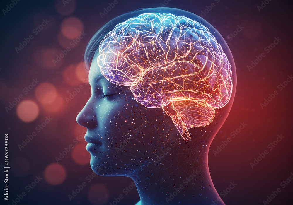 Image of brain science research: Generated image Image of brain science research: Generated image