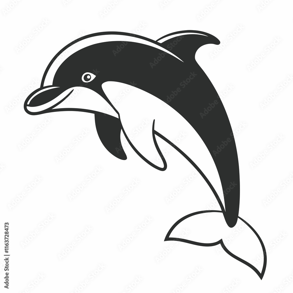 Fototapeta premium Dolphin logo icon vector illustration