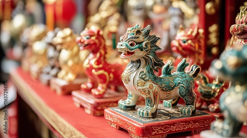 Wallpaper Mural Close-Up of Traditional Chinese Zodiac Figurines, Carefully Crafted with Detailed Designs and Vibrant Colors Torontodigital.ca