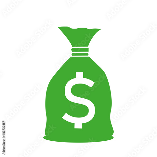 Money cash logo vector. Money bag icon. Money bag with dollar sign vector illustration.
