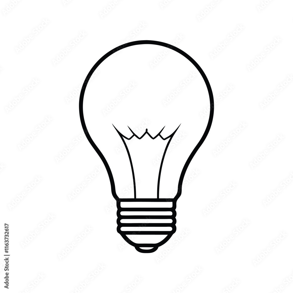 Bulb Line Art Illustration - LED Light Outline Drawing Vector Design Bulb Line Art Illustration - LED Light Outline Drawing Vector Design