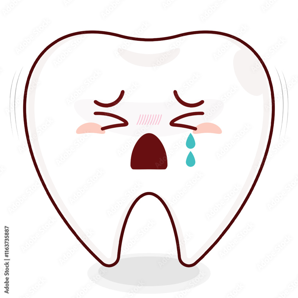 tooth crying face cartoon cute tooth crying face cartoon cute