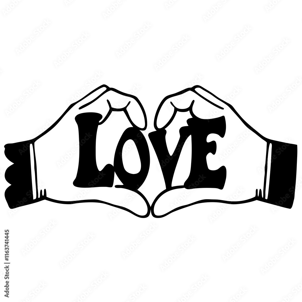 Love, Love typography design, Love icon silhouette Love, Love typography design, Love icon silhouette