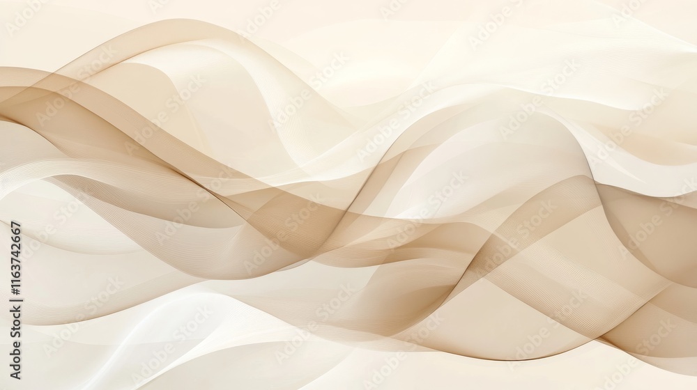 Obraz premium Gentle waves in shades of beige and cream ripple across the surface, providing an elegant and calming backdrop ideal for various artistic and design applications