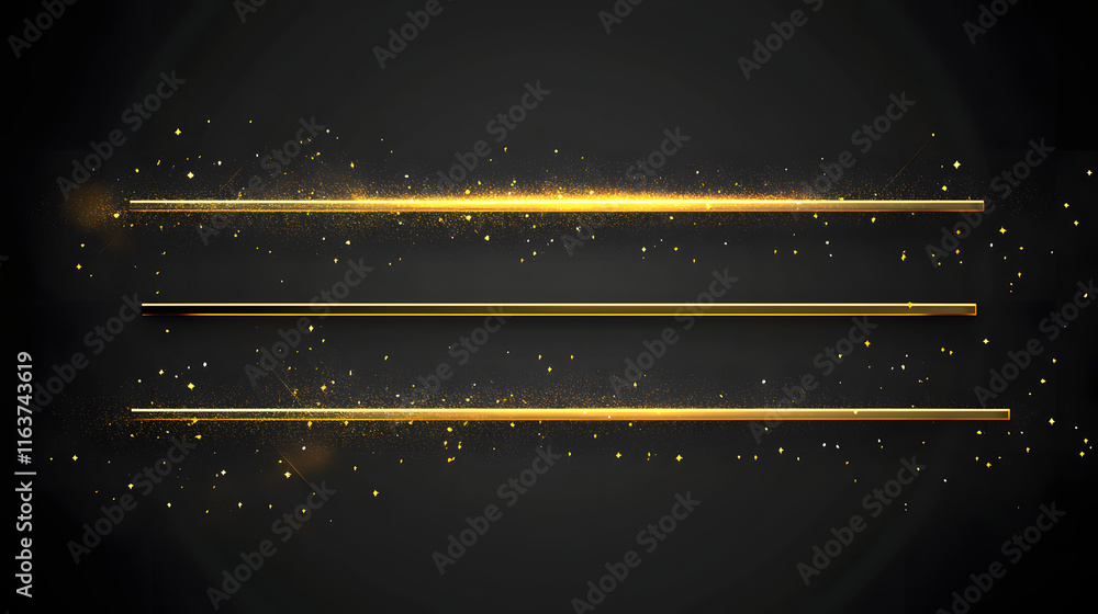 Obraz premium Three horizontal panels with a golden glow on a luxury background for frame and wallpaper display.