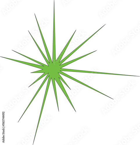 An abstract isolated star burst shape design element.