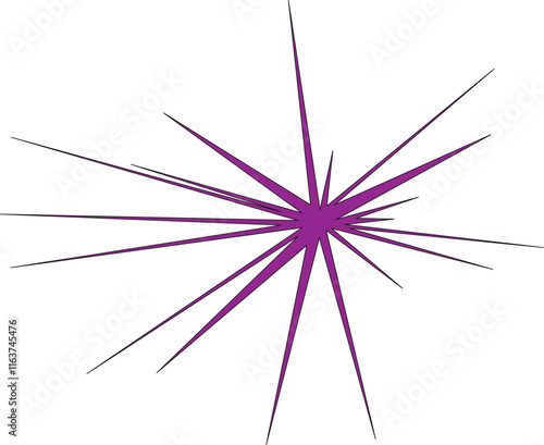 An abstract isolated star burst shape design element.