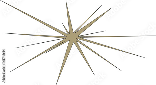 An abstract isolated star burst shape design element.