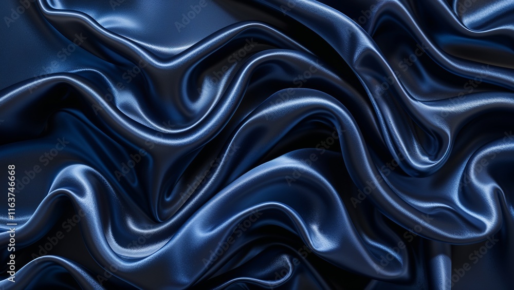 Fototapeta premium A Mesmerizing Black-Blue Abstract Background, Featuring Fluid Swirls and Depth, Creating a Captivating and Mysterious Atmosphere with Subtle Hints of Light and Shadow