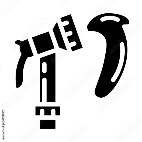 hose nozzle with water solid icon