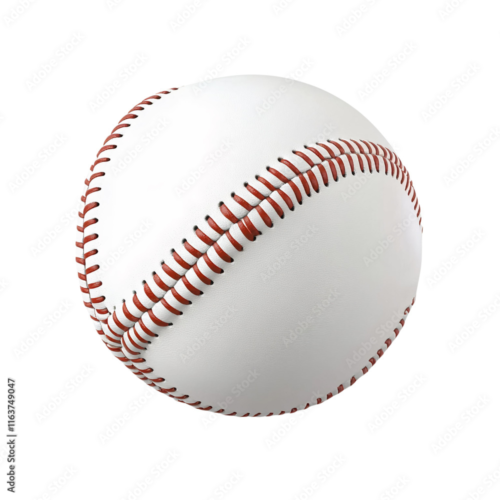 baseball leather ball with red stitches on white background baseball leather ball with red stitches on white background
