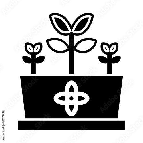 flower pot glyph icon