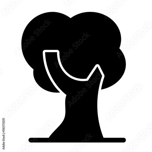 shady tree glyph icon