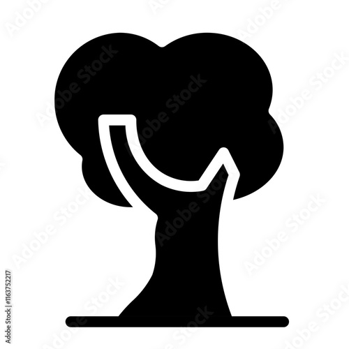 shady tree solid icon