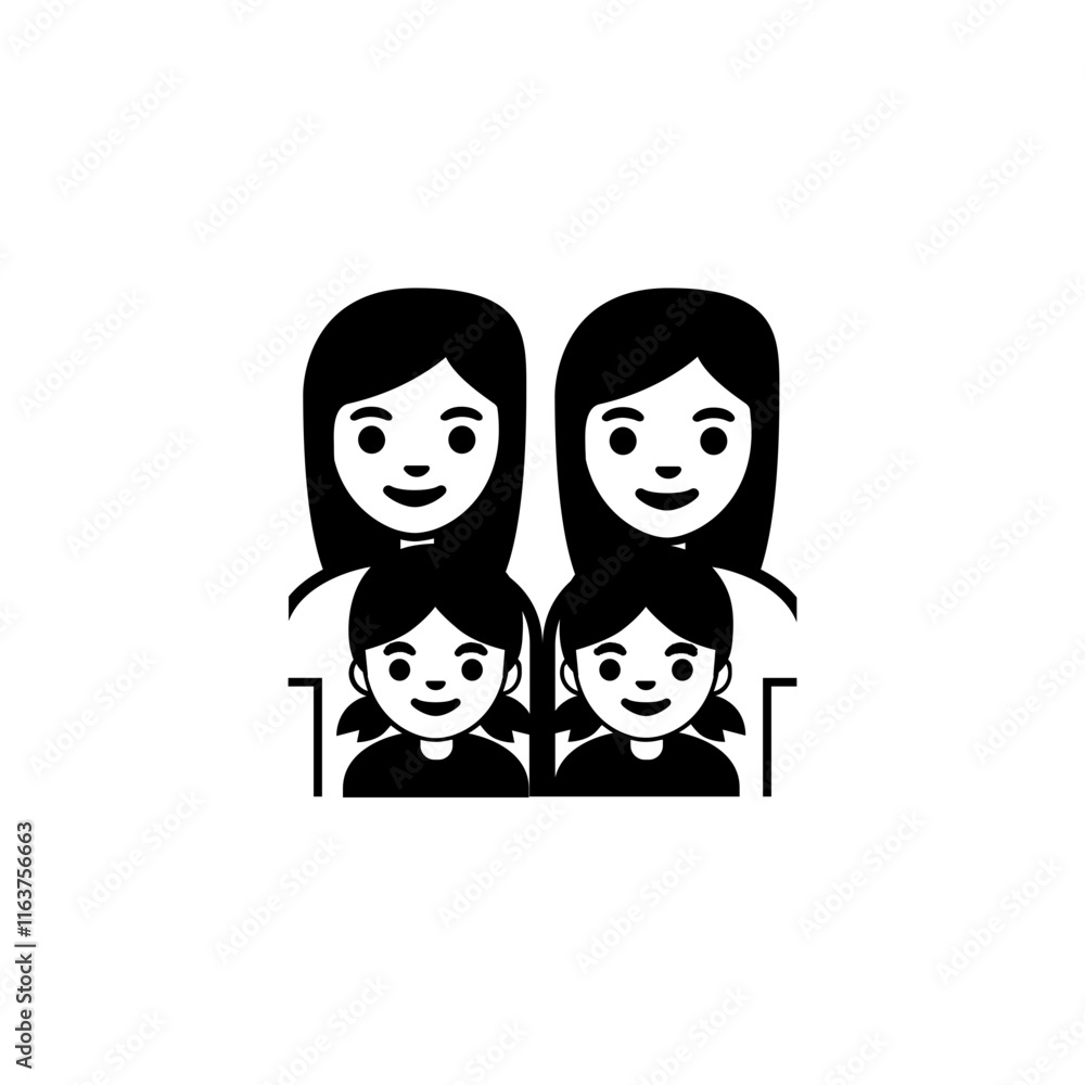 Family with Two Mothers and Twin Daughters Icon
Family with Two Mothers and Twin Daughters Icon