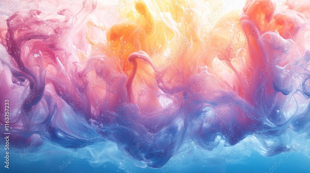 Fototapeta premium Abstract colorful swirls in water.