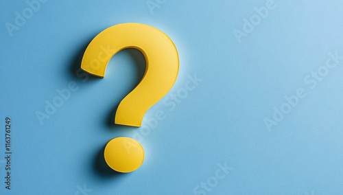 Wallpaper Mural Bright yellow question mark against a light blue background, inviting curiosity and contemplation about various topics Torontodigital.ca
