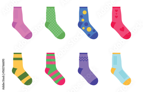 colorful socks set vector