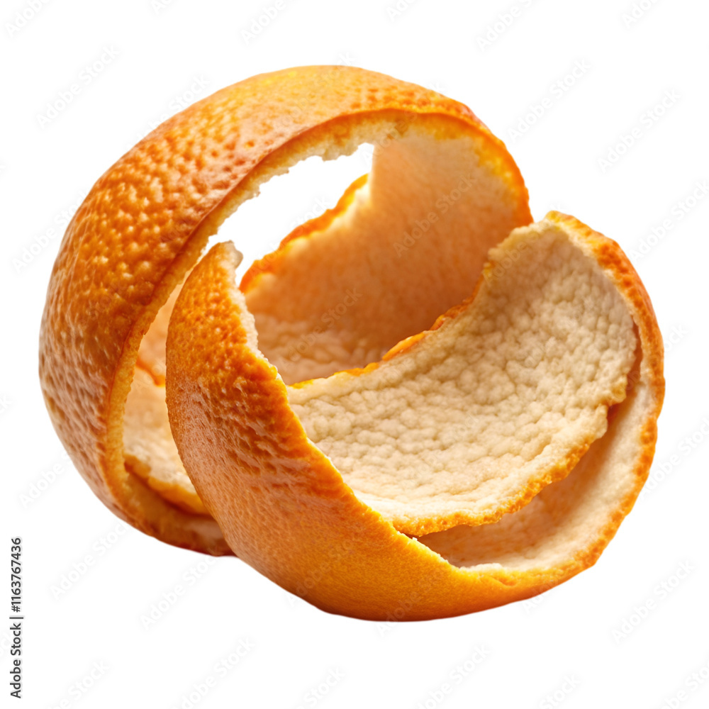 Dried orange peel isolated on transparent background Dried orange peel isolated on transparent background