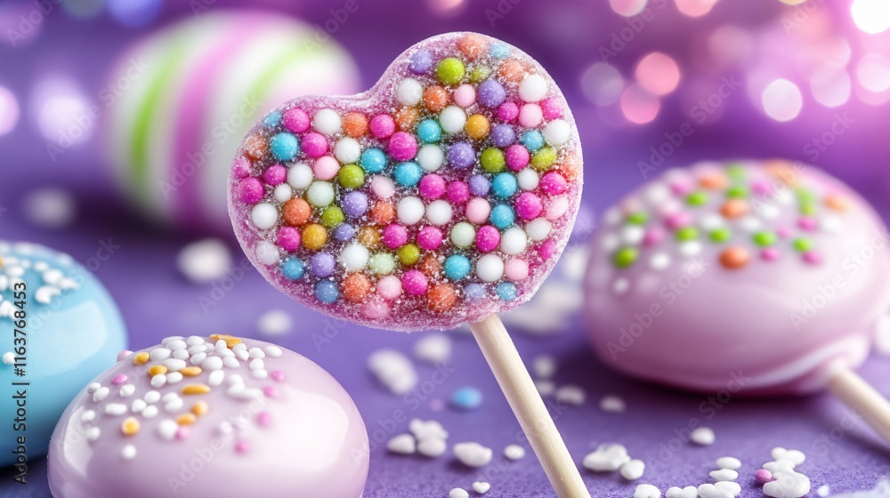 Colorful Heart Lollipop Candy Sweets Treats Colorful Heart Lollipop Candy Sweets Treats