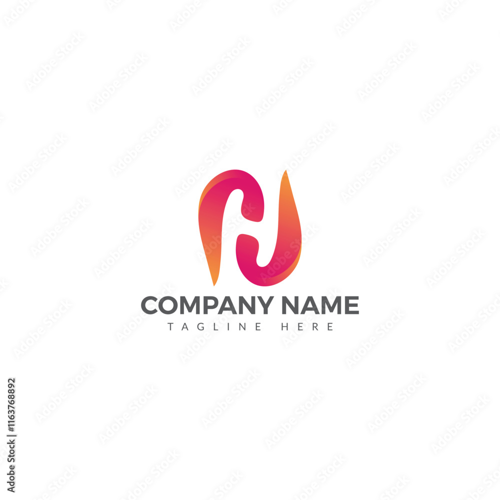 Fototapeta premium N and H Letter Logo Design