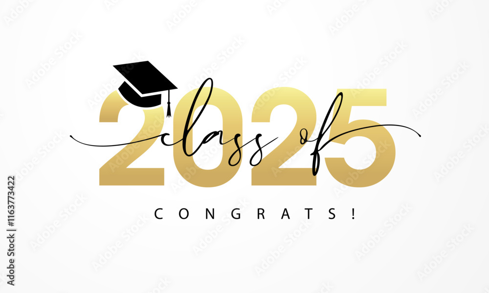 Plakát Class of 2025 Congrats lettering logo design – Obraz na Zeď ...