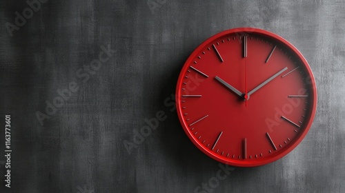 Wallpaper Mural Modern Red Wall Clock on Dark Textured Background Torontodigital.ca