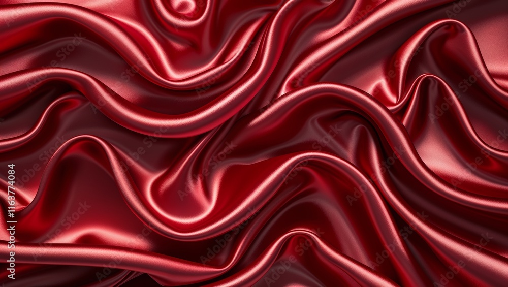 A Sumptuous Red Silk Satin Background with Soft, Flowing Drapes, Exuding Elegance and Romance, Perfect for a Luxurious Valentine's Day or Special Celebration A Sumptuous Red Silk Satin Background with Soft, Flowing Drapes, Exuding Elegance and Romance, Perfect for a Luxurious Valentine's Day or Special Celebration