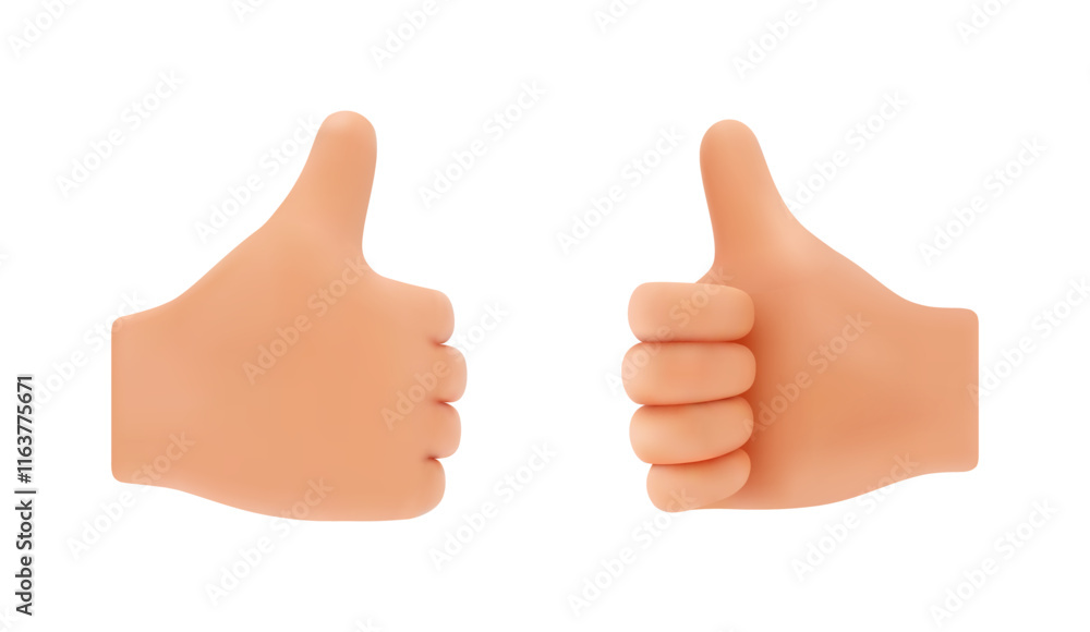 Non verbal communication hand gestures, isolated palms with fingers showing thumb up. Vector expression of liking or approval, acceptance or success. Confirmation or positive answer symbol Non verbal communication hand gestures, isolated palms with fingers showing thumb up. Vector expression of liking or approval, acceptance or success. Confirmation or positive answer symbol