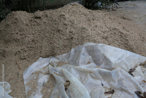 Fotografía Tas de sable pour ciment et travaux de construction