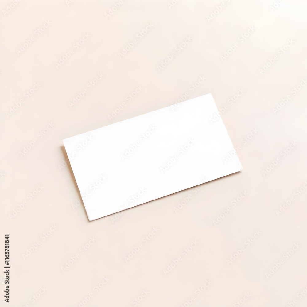 Blank business card mockup at an angle on light surface. Elegant and minimal design Blank business card mockup at an angle on light surface. Elegant and minimal design