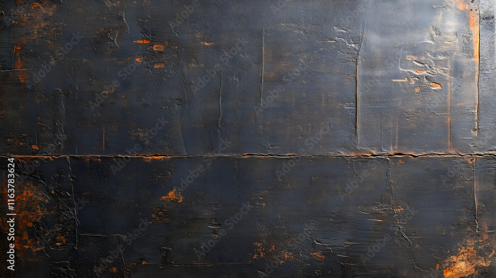 Naklejka premium Minimalist Industrial Room with Dark Gray Wall and Polished Concrete Floor