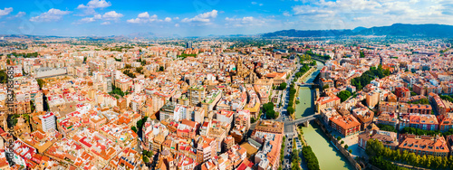 Obraz na płótnie Murcia city aerial panoramic view in Spain w salonie