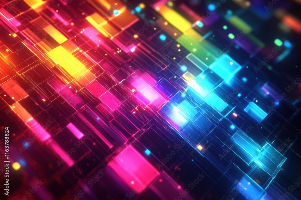 Dynamic geometric patterns emanating from vivid digital grids in high fidelity abstract visualization futuristic environment artistic viewpoint Dynamic geometric patterns emanating from vivid digital grids in high fidelity abstract visualization futuristic environment artistic viewpoint