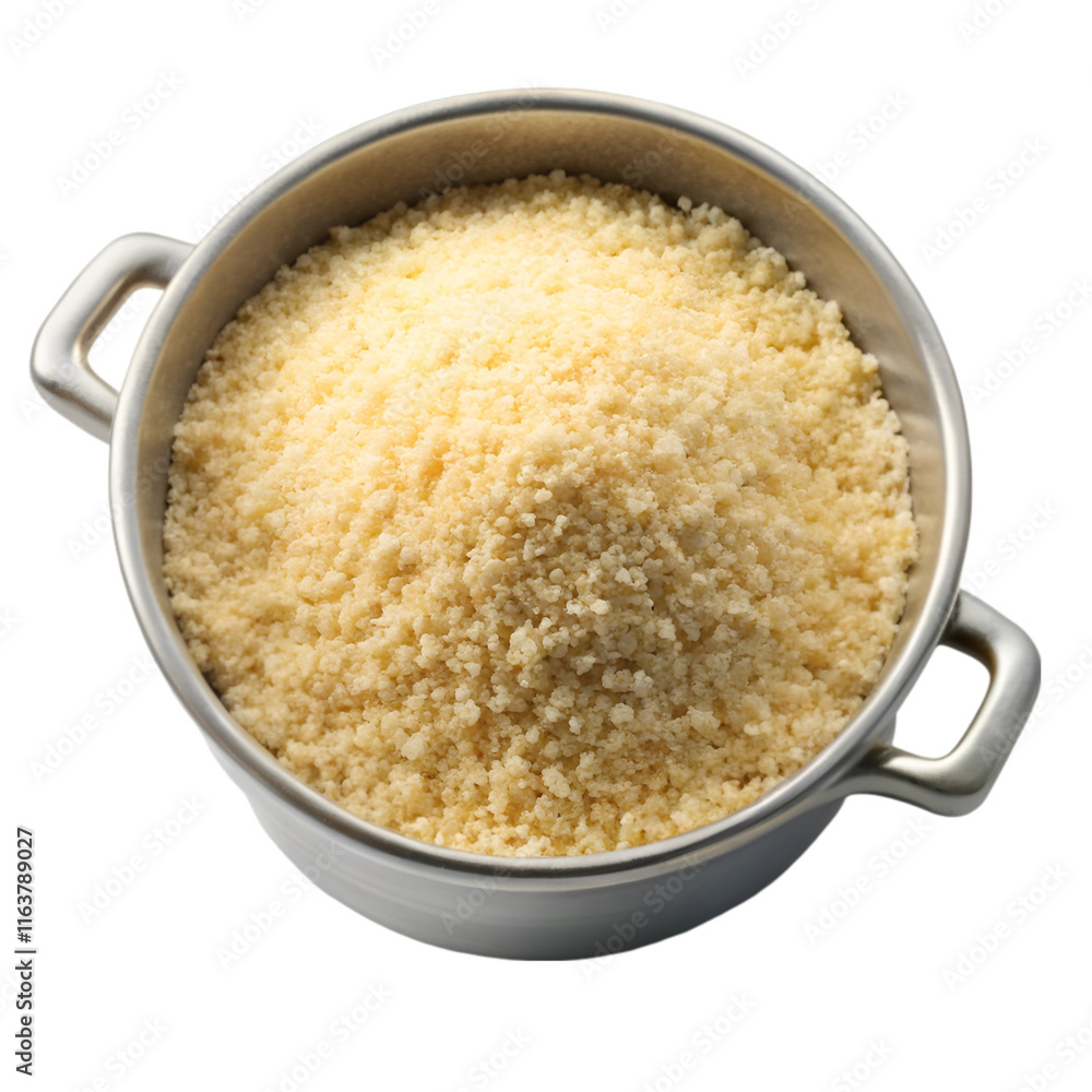 Panko bread crumbs in a sauce pan isolated on transparent background Panko bread crumbs in a sauce pan isolated on transparent background