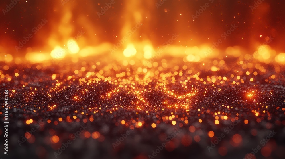 Obraz premium Glowing embers and flames.