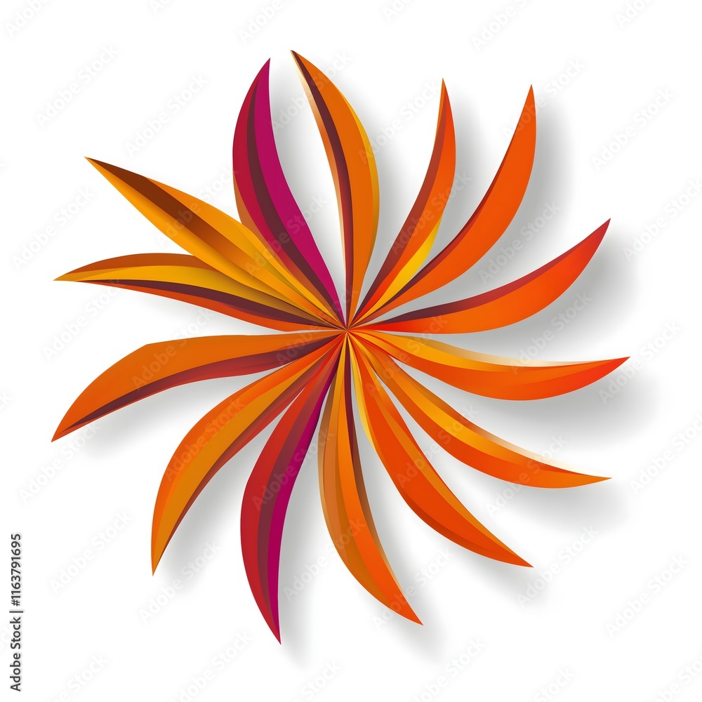 Abstract Swirling Sunburst: Vibrant orange and magenta petals create a dynamic, swirling sunburst design. Perfect for adding a touch of modern energy and warmth to any project. Abstract Swirling Sunburst: Vibrant orange and magenta petals create a dynamic, swirling sunburst design. Perfect for adding a touch of modern energy and warmth to any project.