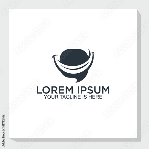 smile and communication logo design vector, consult logo inspiration