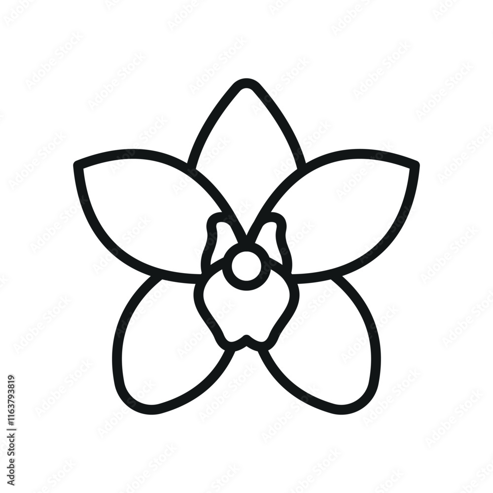 Orchid Flower Icon showcases intricate details and a timeless charm, ideal for highlighting luxury floral arrangements, tropical themes, or sophisticated decor projects Orchid Flower Icon showcases intricate details and a timeless charm, ideal for highlighting luxury floral arrangements, tropical themes, or sophisticated decor projects