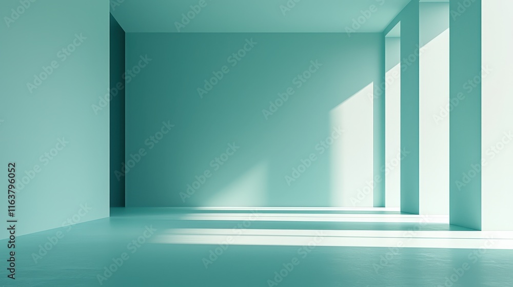 Minimalist Interior with Soft Blue Lighting Minimalist Interior with Soft Blue Lighting